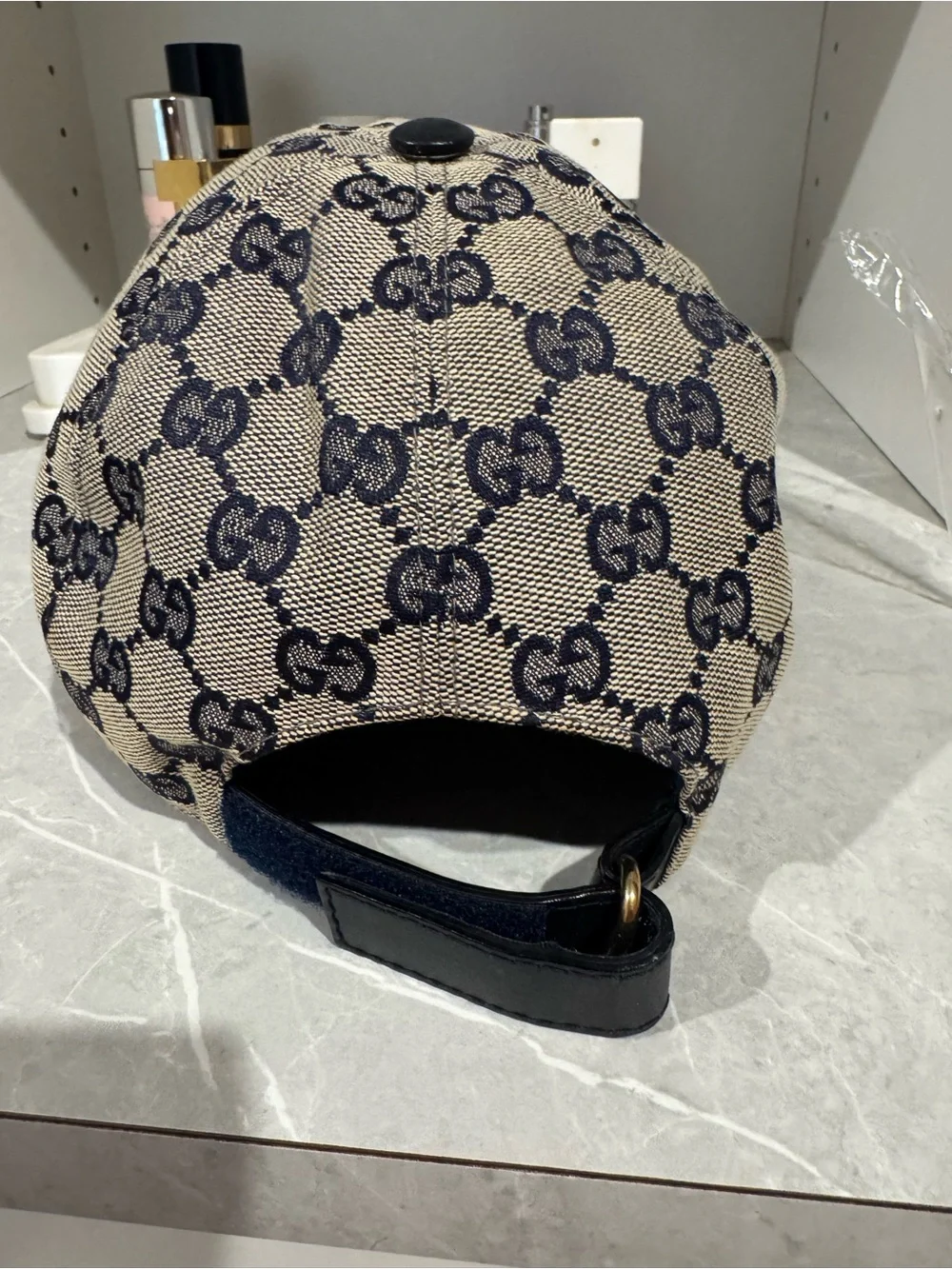 Gucci Men's GG Supreme Canvas Baseball Cap - Beige/Blue